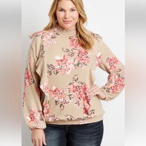 NWOT Maurices Ruffle Mock Top